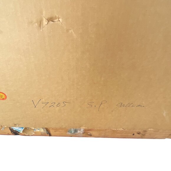 1960s 1970s Velvet Vintage Hand Painted Pirate Ship Nautical Ship Scene Art In O - Picture 11 of 11